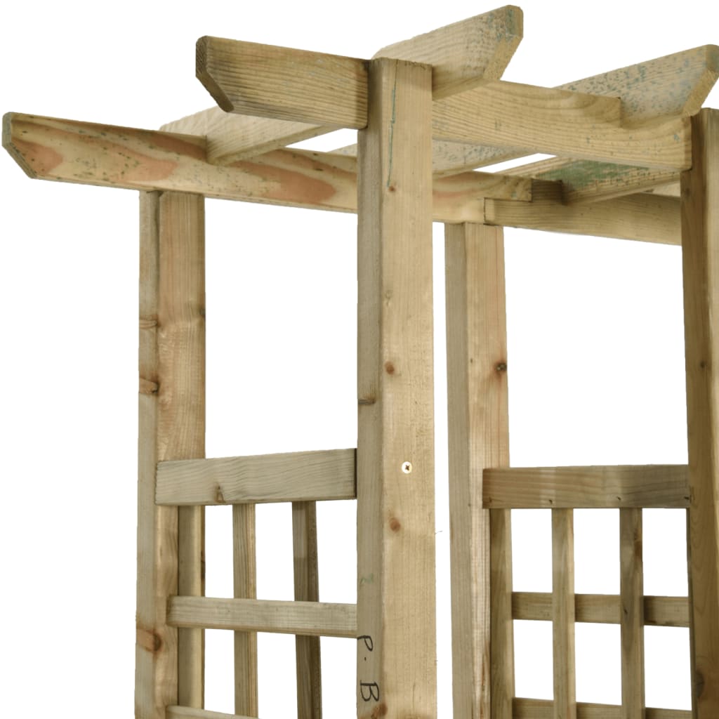 Pergola da Giardino Panca e Vasi Legno Massello Pino Impregnato cod mxl 77767