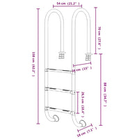 Scala per Piscina 54x38x158 cm Acciaio Inox 304 93452