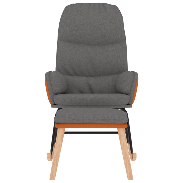 Poltrona a Dondolo con Poggiapiedi Grigio Chiaro in Tessuto 3097401