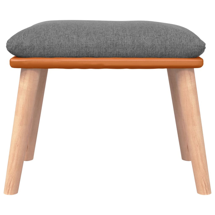 Poltrona a Dondolo con Poggiapiedi Grigio Chiaro in Tessuto 3097401