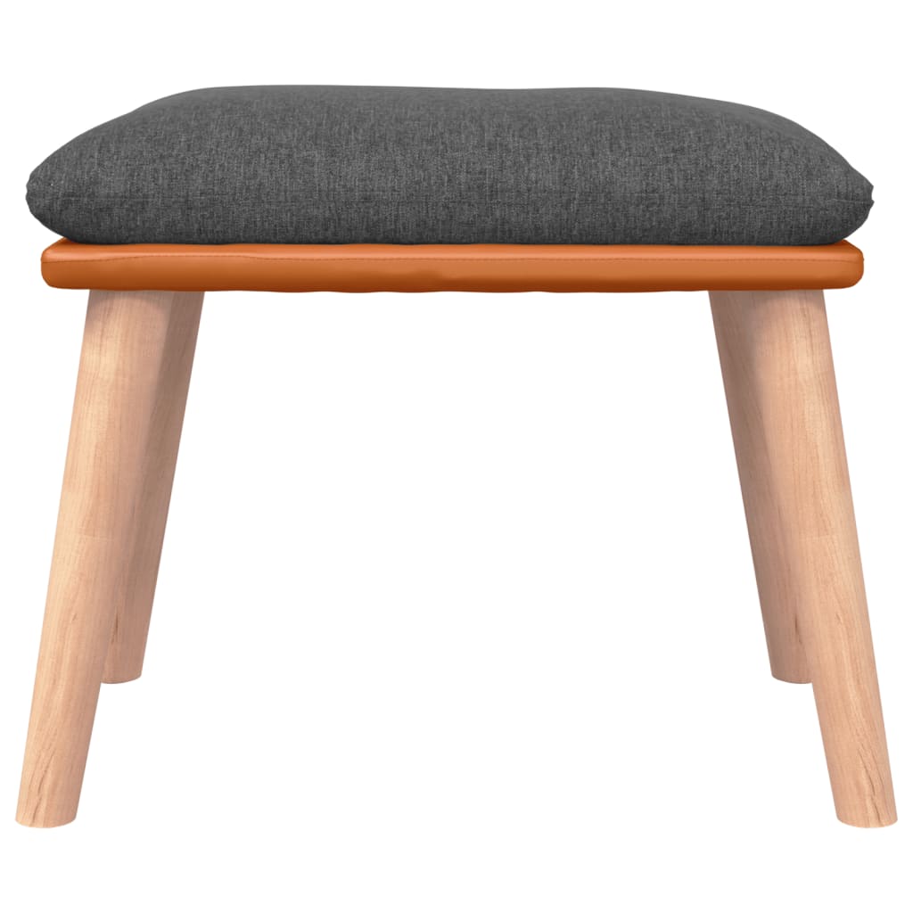 Poltrona a Dondolo con Poggiapiedi Grigio Scuro in Tessuto 3097402