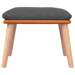 Poltrona a Dondolo con Poggiapiedi Grigio Scuro in Tessuto 3097402