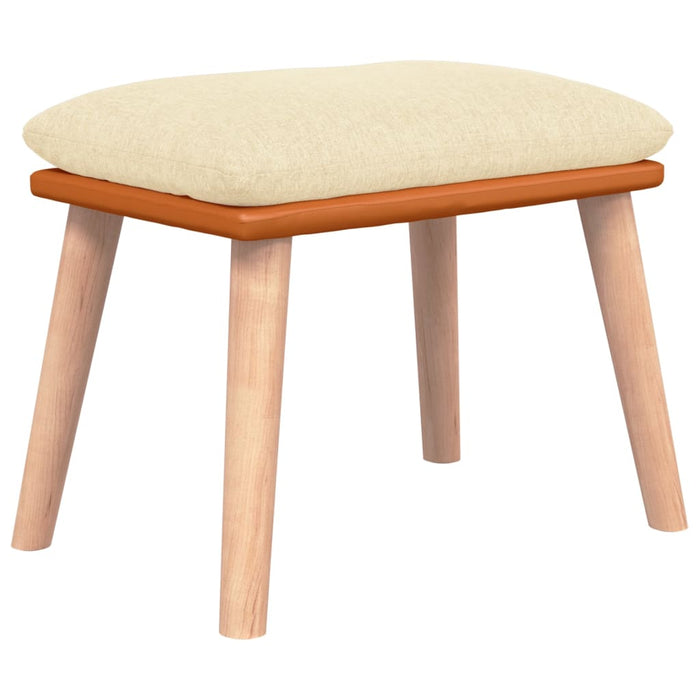 Sedia a Dondolo con Poggiapiedi Bianco Crema in Tessuto 3097403