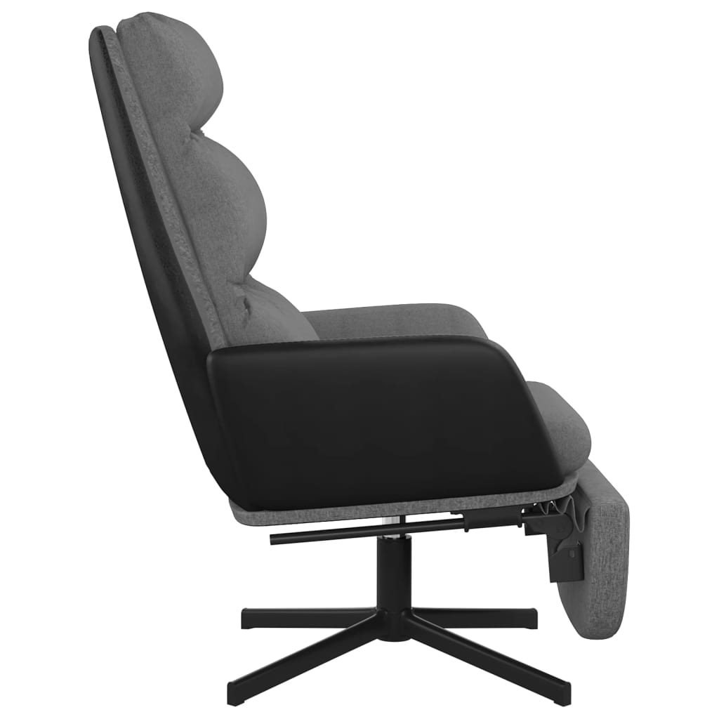 Poltrona Relax con Poggiapiedi Grigio Chiaro in Tessuto 3097556