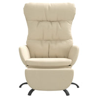 Poltrona Relax con Poggiapiedi Crema in Tessuto 3097596