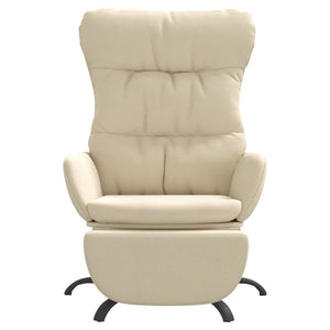 Poltrona Relax con Poggiapiedi Crema in Tessuto 3097596