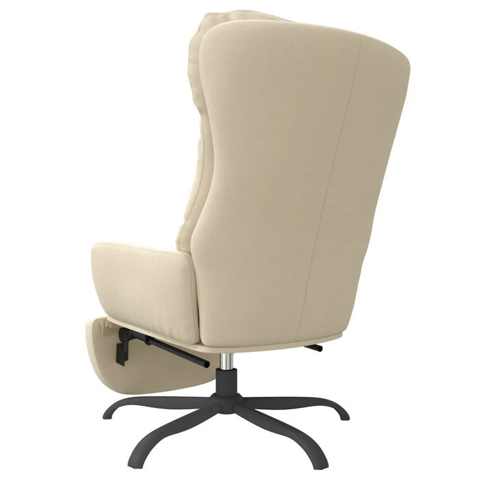 Poltrona Relax con Poggiapiedi Crema in Tessuto 3097596