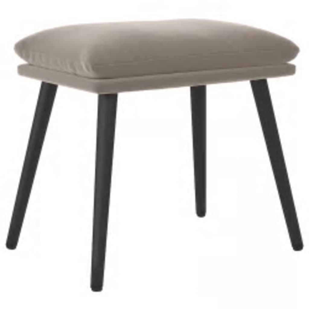 Poltrona Relax con Poggiapiedi Grigio Chiaro in Velluto cod mxl 24566