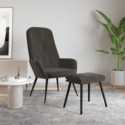 Poltrona Relax con Poggiapiedi Grigio Scuro in Velluto cod mxl 8237