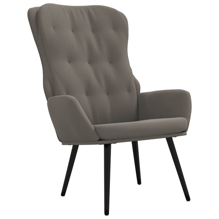 Poltrona Relax con Poggiapiedi Grigio Chiaro in Velluto 3097667