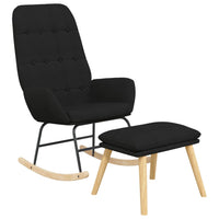 Poltrona a Dondolo con poggiapiedi Nero in Tessuto 3097710