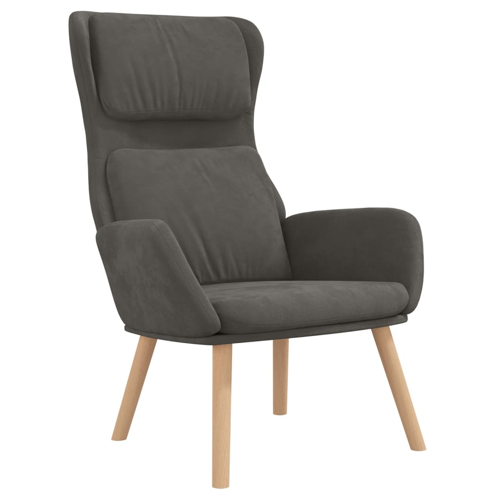 Poltrona Relax con Poggiapiedi Grigio Scuro in Velluto cod mxl 24619