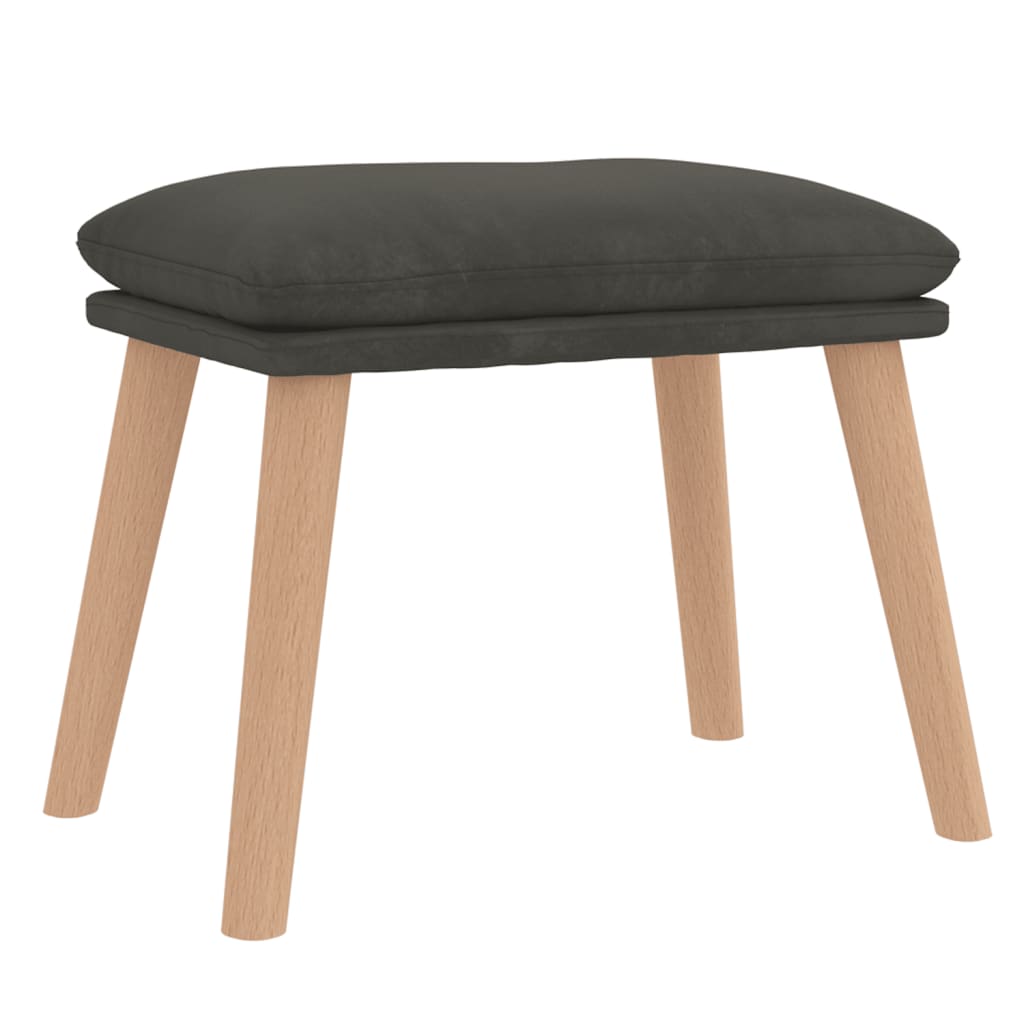 Poltrona Relax con Poggiapiedi Grigio Scuro in Velluto 3097821