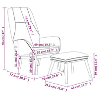 Poltrona Relax con Poggiapiedi Grigio Chiaro in Tessuto 3097871
