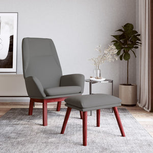 Poltrona Relax con Poggiapiedi Grigio Chiaro in Tessuto 3097871