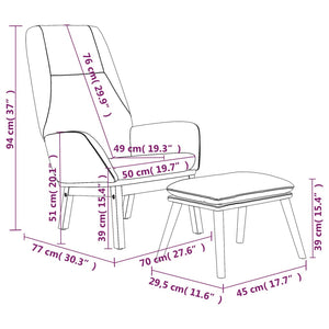 Poltrona Relax con Poggiapiedi Grigio Chiaro in Tessuto 3097872
