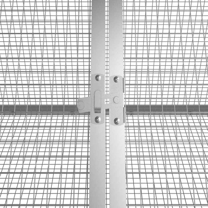 Gabbia per Conigli grigio 201,5x80,5x71 cm Acciaio Zincato