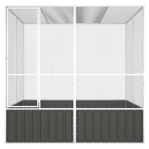 Gabbia Uccelli Antracite 213,5x217,5x211,5 cm Acciaio Zincato