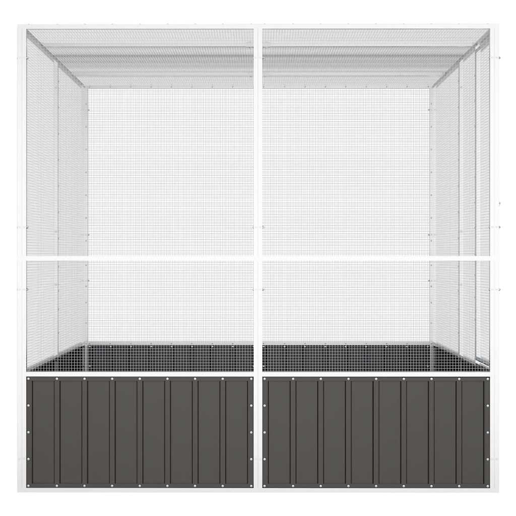 Gabbia Uccelli Antracite 213,5x217,5x211,5 cm Acciaio Zincato 171549