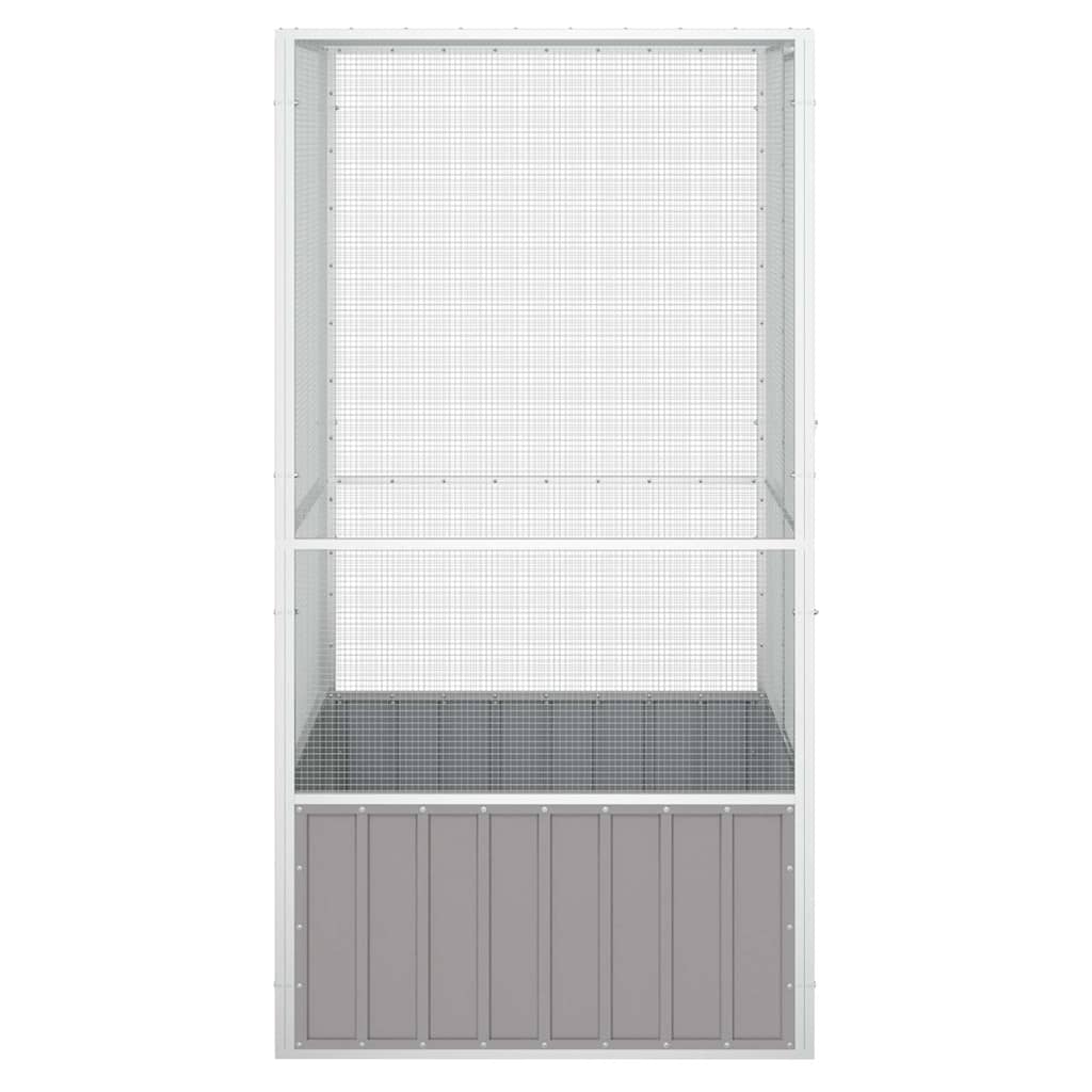 Gabbia per Uccelli Grigia 111x107x211,5 cm Acciaio Zincato 171551