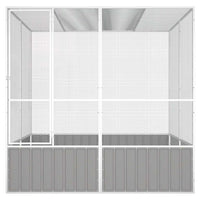 Gabbia per Uccelli Grigia 213,5x217,5x211,5 cm Acciaio Zincatocod mxl 73456