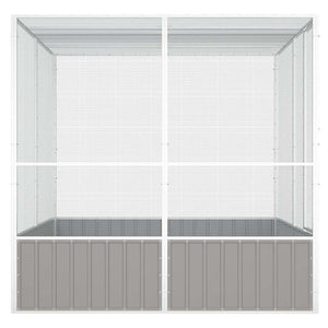 Gabbia per Uccelli Grigia 213,5x217,5x211,5 cm Acciaio Zincato 171552