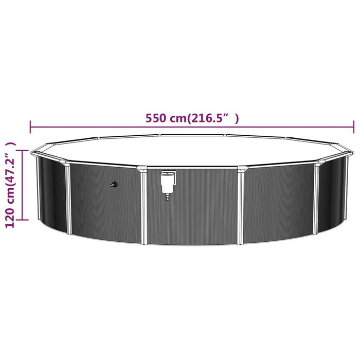 Piscina con Scaletta 550x120 cm 3098042