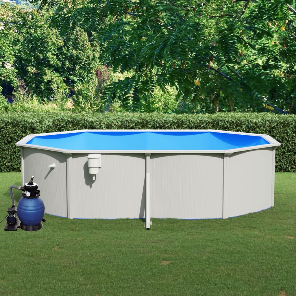 Piscina con Pompa Filtro a Sabbia 490x360x120 cm 3098049