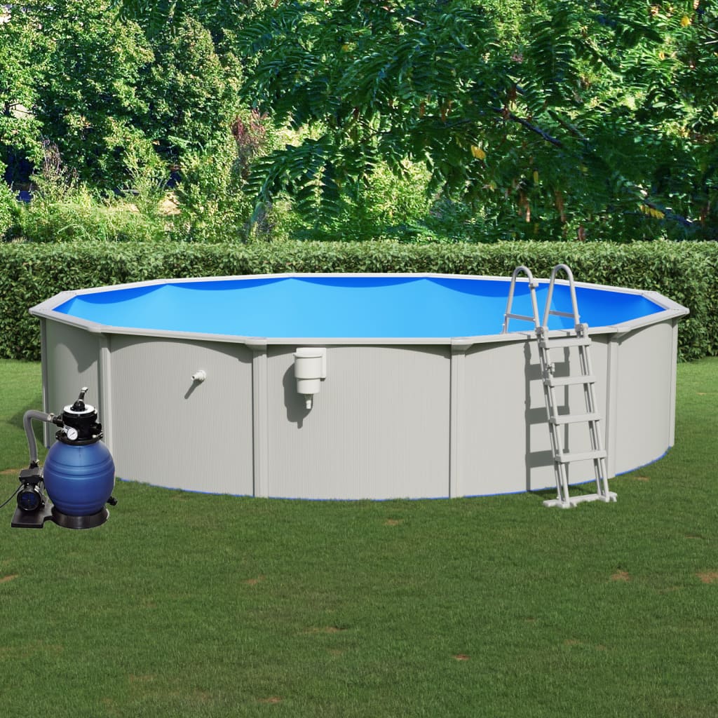 Piscina con Pompa Filtro a Sabbia e Scaletta 550x120 cm 3098054
