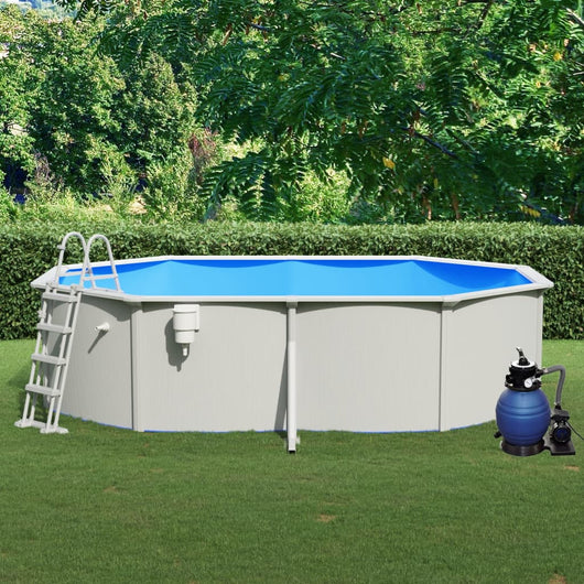 Piscina con Pompa Filtro a Sabbia e Scaletta 490x360x120 cm 3098055