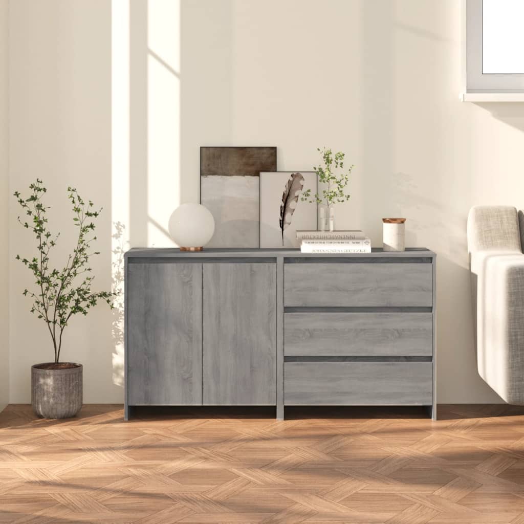 Credenze 2 pz Grigio Sonoma in Legno Multistrato 3098063