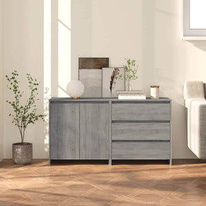 Credenze 2 pz Grigio Sonoma in Legno Multistrato 3098063
