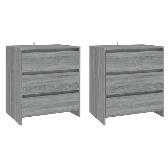 Credenze 3 pz Grigio Sonoma in Legno Multistrato 3098071