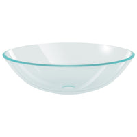 Lavandino con Rubinetto e Piletta a Pressione-Lavabo-Lavello Vetro Temperato 939883