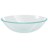 Lavandino con Rubinetto e Piletta-Lavabo-Lavello Vetro Temperato Trasparente 569735