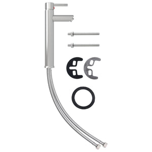 Lavandino con Rubinetto e Piletta-Lavabo-Lavello Vetro Temperato Trasparente 440756