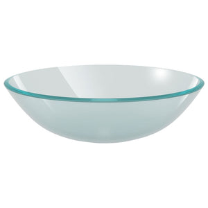 Lavandino con Rubinetto e Piletta-Lavabo-Lavello in Vetro Temperato Satinato 519386