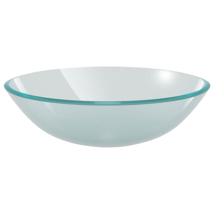 Lavandino con Rubinetto e Piletta in Vetro Temperato Satinato cod mxl 38924