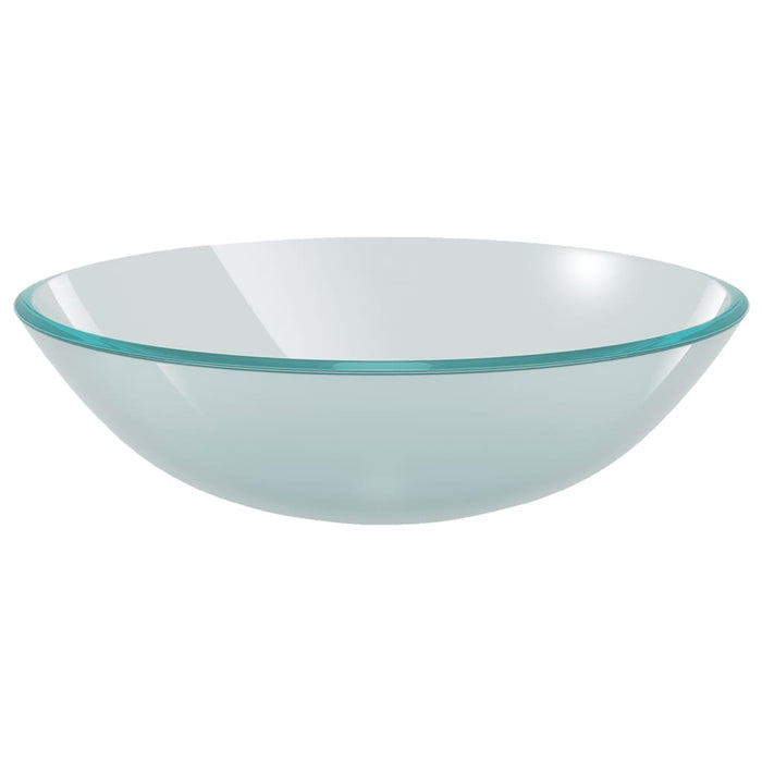 Lavandino con Rubinetto e Piletta-Lavabo-Lavello in Vetro Temperato Satinato 239937