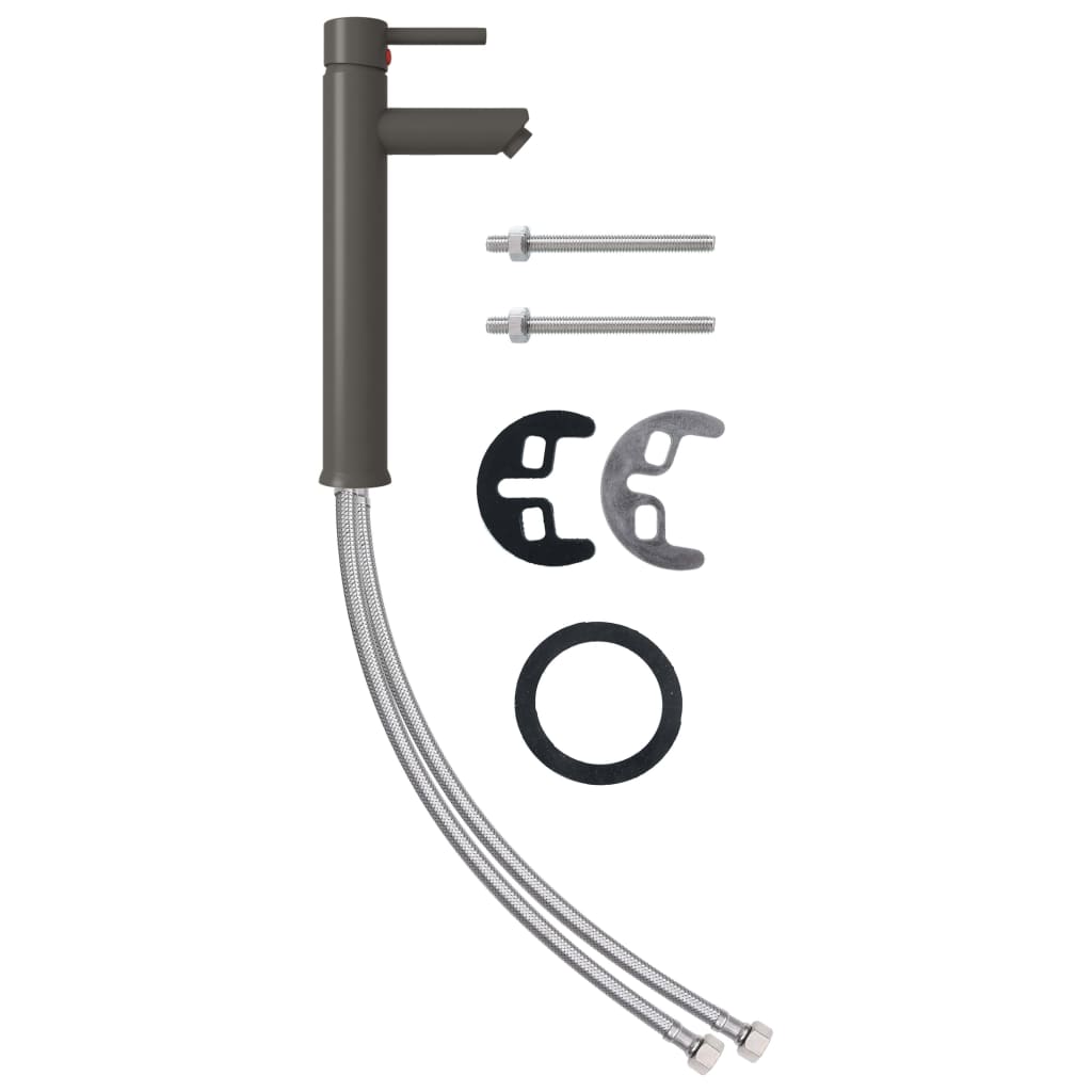 Lavandino con Rubinetto e Piletta-Lavabo-Lavello in Vetro Temperato Satinato 950467