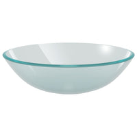 Lavandino con Rubinetto e Piletta-Lavabo-Lavello in Vetro Temperato Satinato 950467