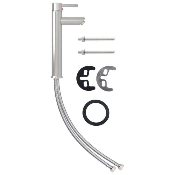 Lavandino con Rubinetto e Piletta in Vetro Temperato Satinato cod mxl 38743