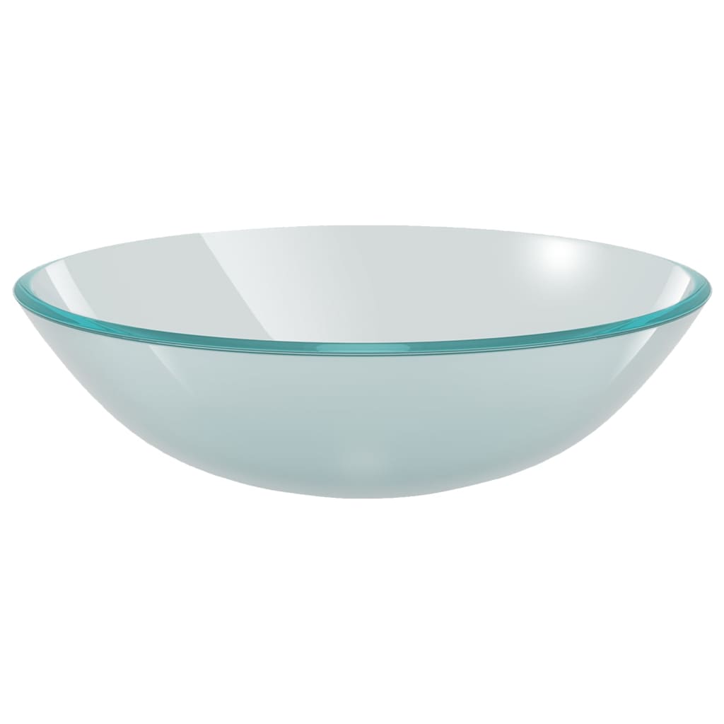 Lavandino con Rubinetto e Piletta-Lavabo-Lavello in Vetro Temperato Satinato 263232