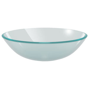 Lavandino con Rubinetto e Piletta-Lavabo-Lavello in Vetro Temperato Satinato 263232