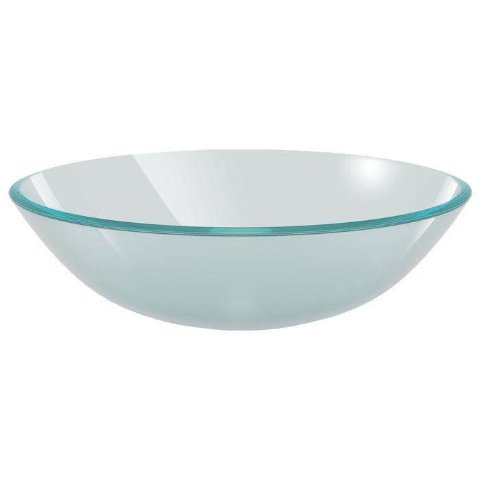 Lavandino con Rubinetto e Piletta-Lavabo-Lavello in Vetro Temperato Satinato 263232