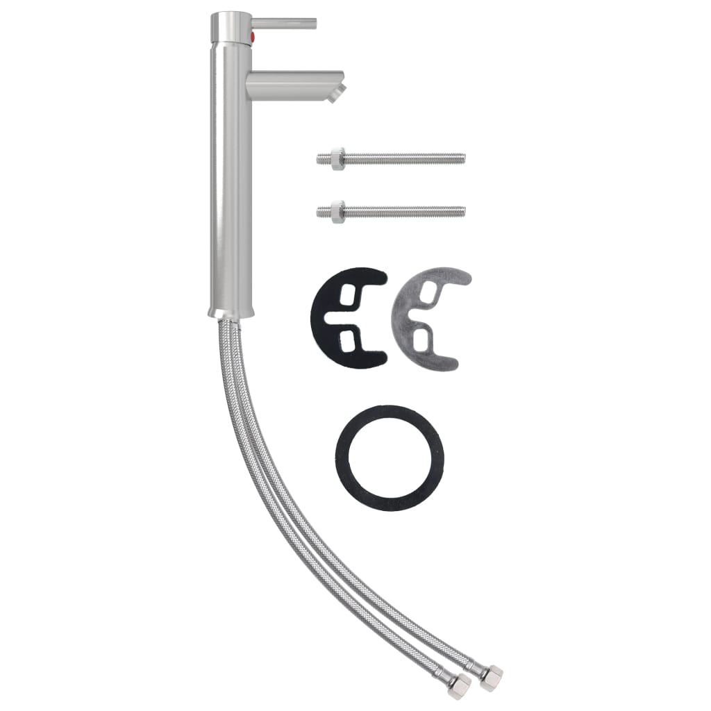 Lavandino Bagno con Rubinetto e Piletta in Vetro Temperato Nero cod mxl 38749