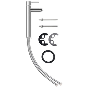 Lavandino con Rubinetto e Piletta-Lavabo-Lavello in Vetro Temperato Marrone 239390