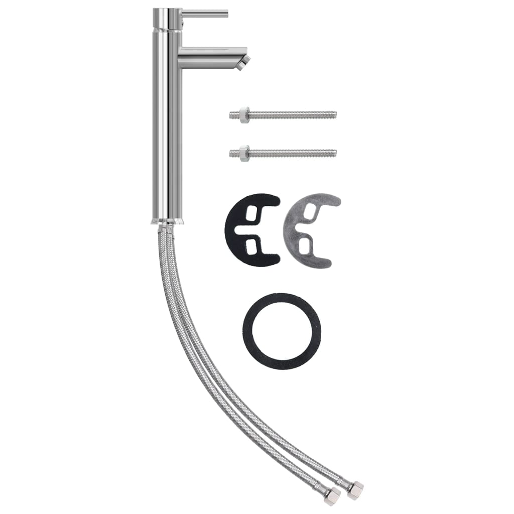 Lavandino con Rubinetto e Piletta in Vetro Temperato Marrone cod mxl 54136