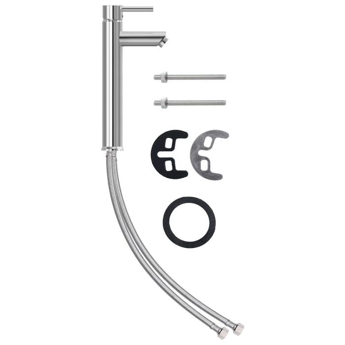 Lavandino con Rubinetto e Piletta in Vetro Temperato Marrone cod mxl 54136