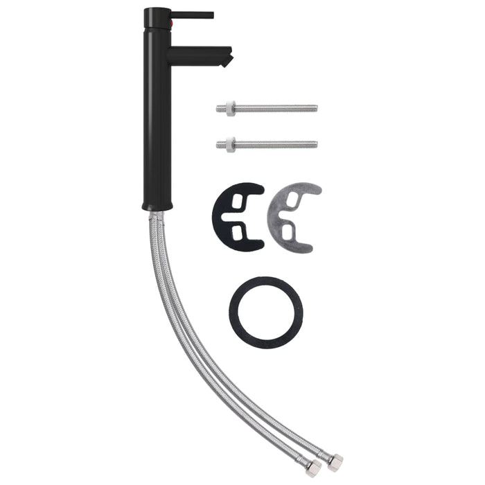 Lavandino con Rubinetto e Piletta-Lavabo-Lavello in Vetro Temperato Marrone 345656